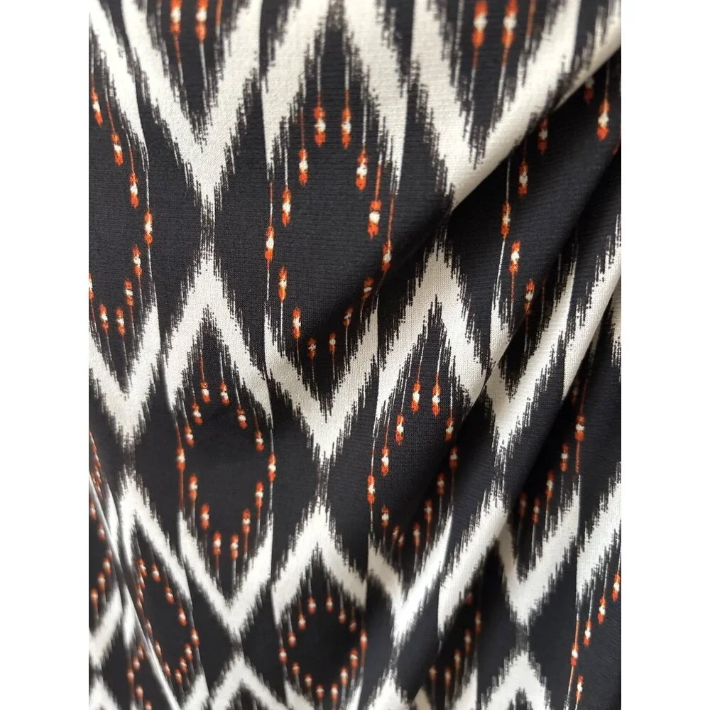 NWT Karen Kane Dress Size M Boho Chic Solar Ikat Faux Wrap Gold Sun Brown Black - Picture 13 of 16